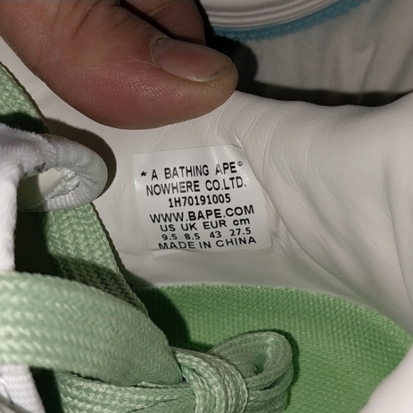 NIB BAPESTA Blue/Green/White Shoes - Picture 9 of 16